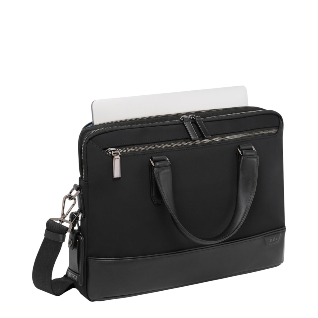 Lieblingstasche Tumi Harrison Sycamore slim black nylon briefcase with leather trim and laptop compartment