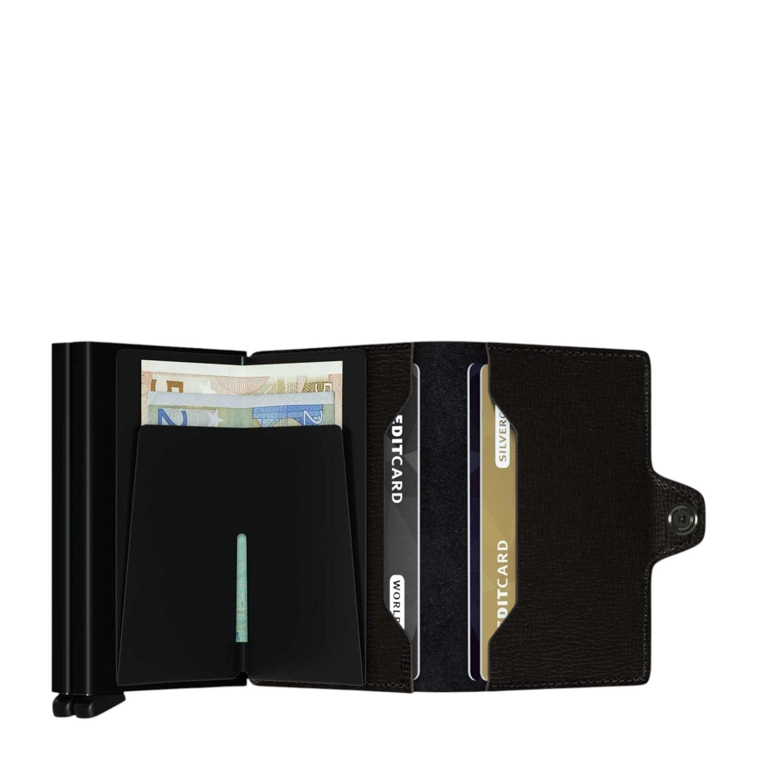 Lieblingstasche Secrid Twinwallet Crisple in black leather with two card protectors and banknote storage