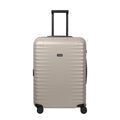 Lieblingstasche UPGRADE 4w Trolley M+ in beige with a hard shell, telescopic handle, and four spinner wheels.