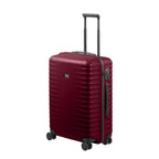 Lieblingstasche UPGRADE 4w Trolley M in dark red with a ribbed hard shell, telescopic handle, and four spinner wheels.