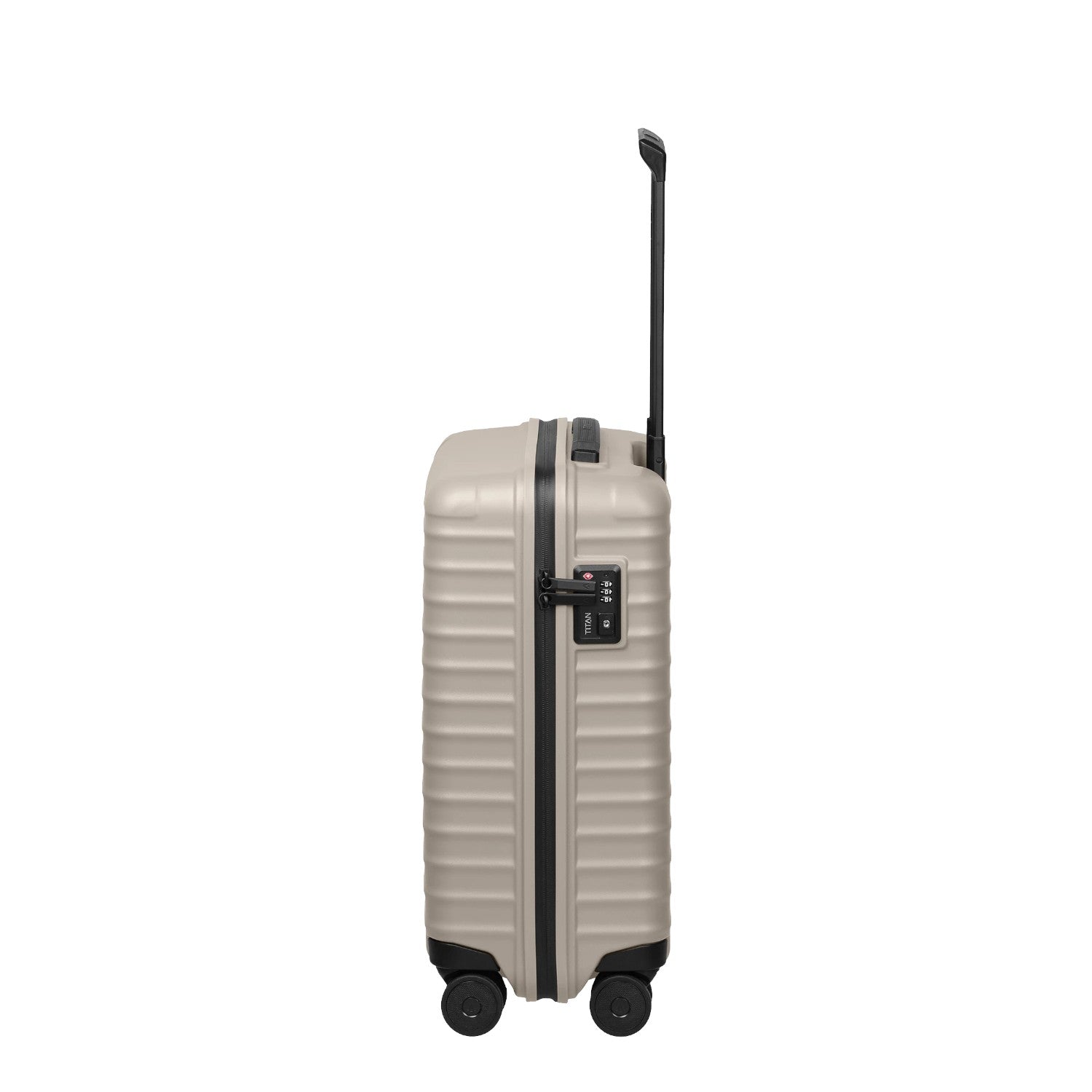 Lieblingstasche UPGRADE 4w Trolley S23 in beige with a hard shell, side handle, and integrated TSA lock.
