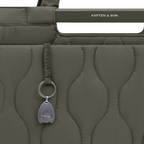Lieblingstasche Vaasa quilted shopping basket in olive green with metallic logo charm and structured handle