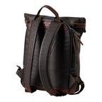 Lieblingstasche Wakayama dark brown roll-top backpack with leather trim and adjustable shoulder straps