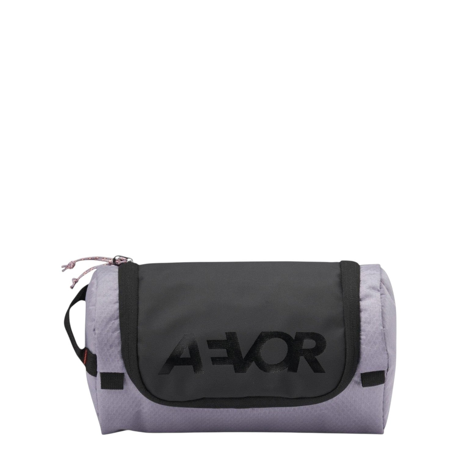Lieblingstasche Wash Pack toiletry bag in grey and black with AEVOR branding and hanging design for travel