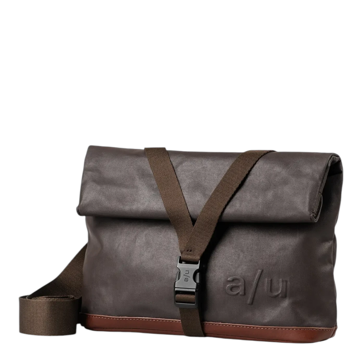 Lieblingstasche Yao dark brown roll-top messenger bag with a buckle strap and a/u logo detail