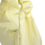 Lieblingstasche Moon Bag Ruffle Large in pale yellow with gathered fabric detail and adjustable drawstring closure