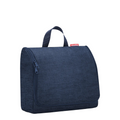 Lieblingstasche Toiletbag XL in dark blue fabric with a top handle and zip closure for travel organization.