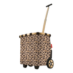 Lieblingstasche reisenthel Carrycruiser shopping trolley with leopard print, aluminium frame, and telescopic handle.