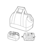 Lieblingstasche Allrounder M travel bag with internal compartments, padded shoulder strap, and metal frame closure.