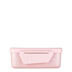 Lieblingstasche stainless steel lunch box in soft pink with a secure clip closure and embossed text detail