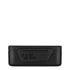 Lieblingstasche Satch black plastic lunch box with It's Up To You embossed text and secure locking lid