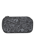 Lieblingstasche Satch pencil case in grey with white graffiti print made from recycled materials