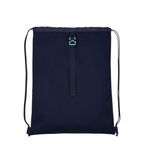 Lieblingstasche Satch navy blue drawstring sports bag with a mint green buckle closure for school and gym