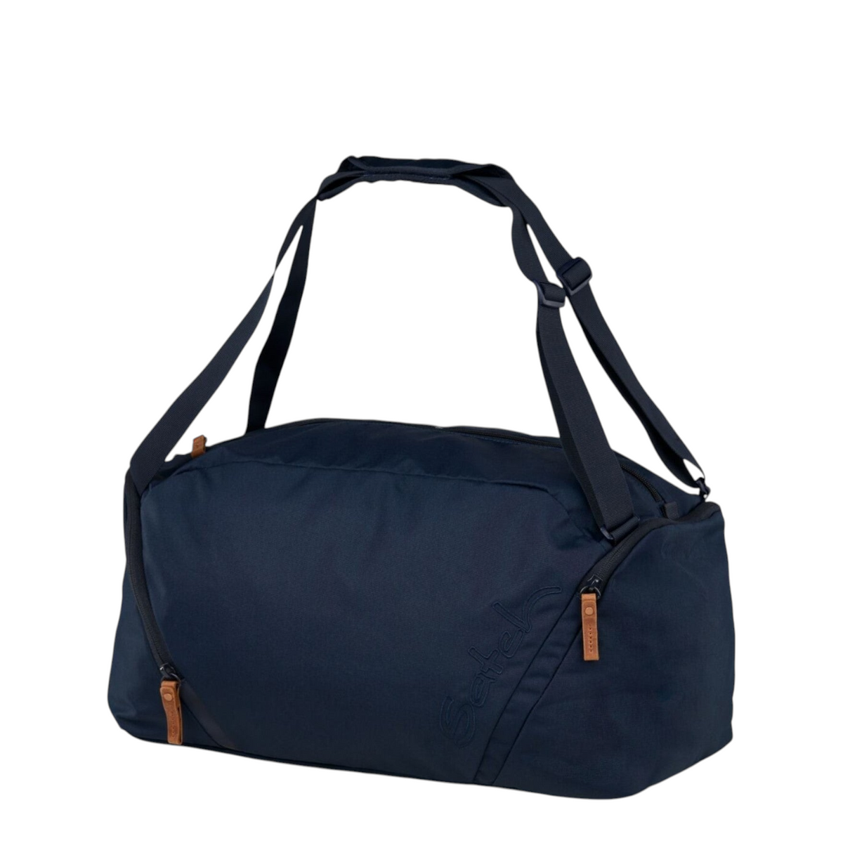 Lieblingstasche satch navy blue sports bag with adjustable straps and leather-look zipper pulls