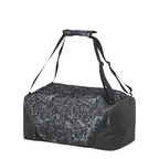 Lieblingstasche satch sports bag in black with grey graffiti print, featuring adjustable straps and shoe compartment.