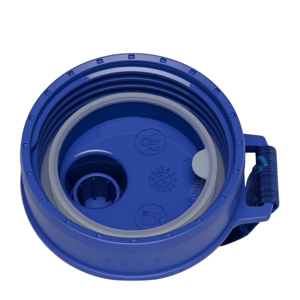 Lieblingstasche satch XL blue plastic water bottle lid with leak-proof seal and carrying strap